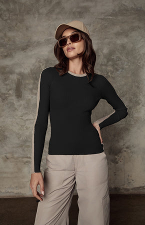 Vera Ribbed Colorblock Sweater
