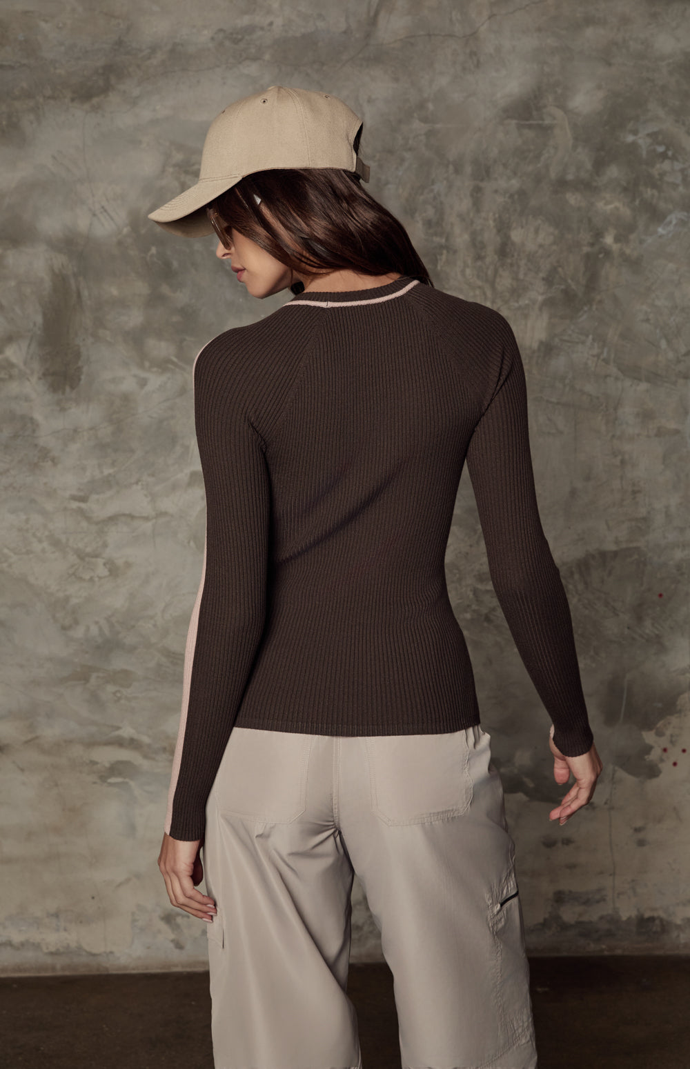 Vera Ribbed Colorblock Sweater, Rose | Alp N Rock Alp N Rock Womens Sweater Vera Ribbed Colorblock Sweater | Rose