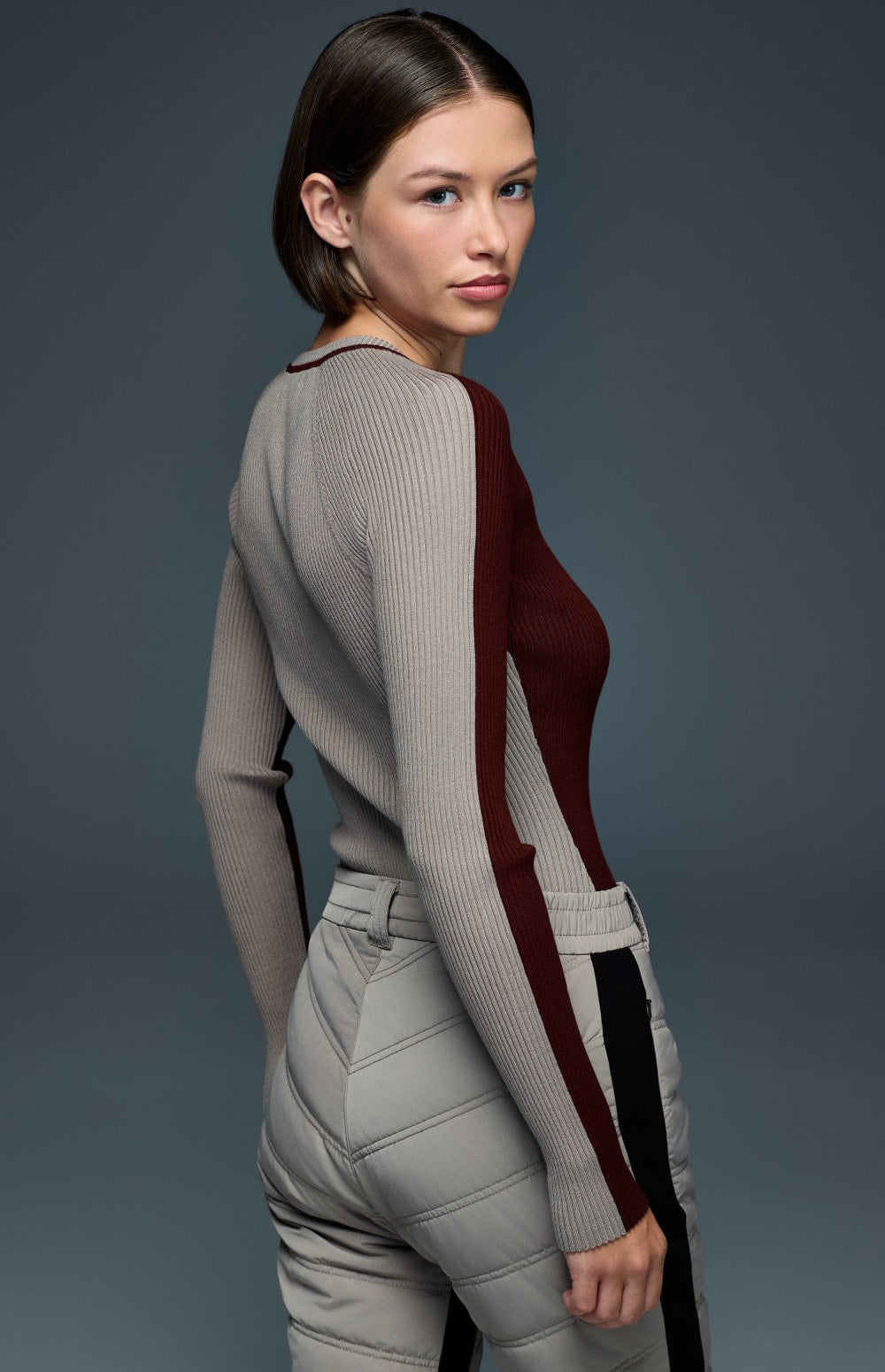 Vera Ribbed Colorblock Sweater, Russet | Alp N Rock Alp N Rock Womens Sweater Vera Ribbed Colorblock Sweater | Russet