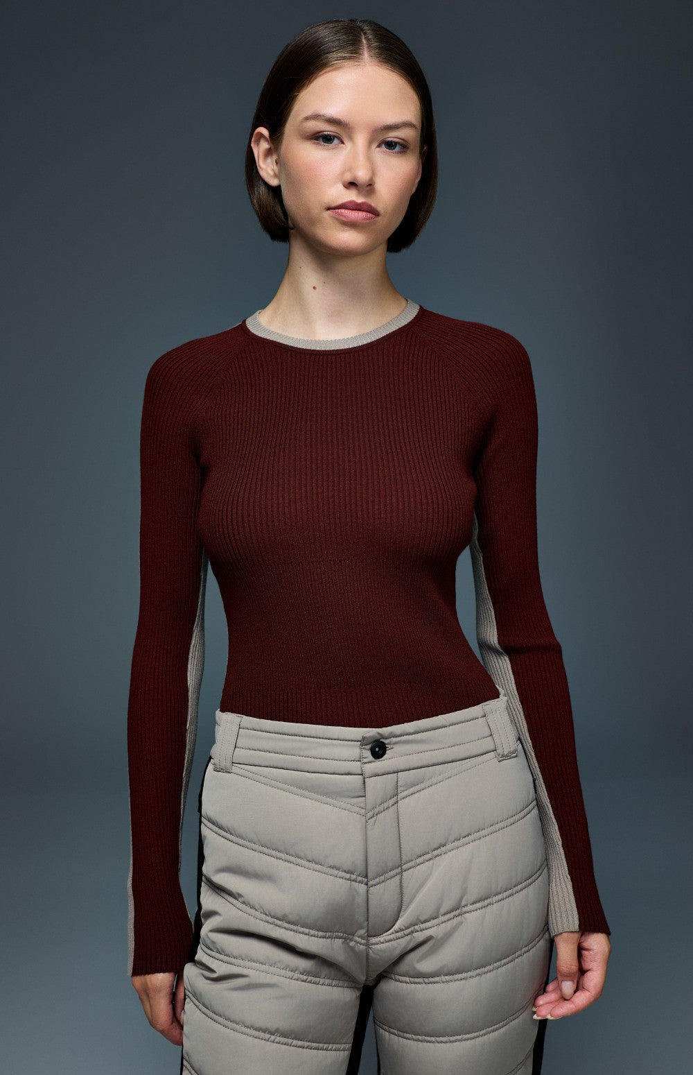 Vera Ribbed Colorblock Sweater, Russet | Alp N Rock Alp N Rock Womens Sweater Vera Ribbed Colorblock Sweater | Russet