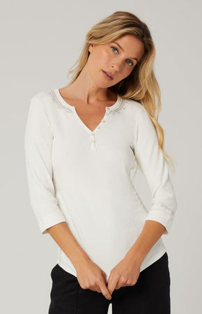 Calla Henley Shirt Off White