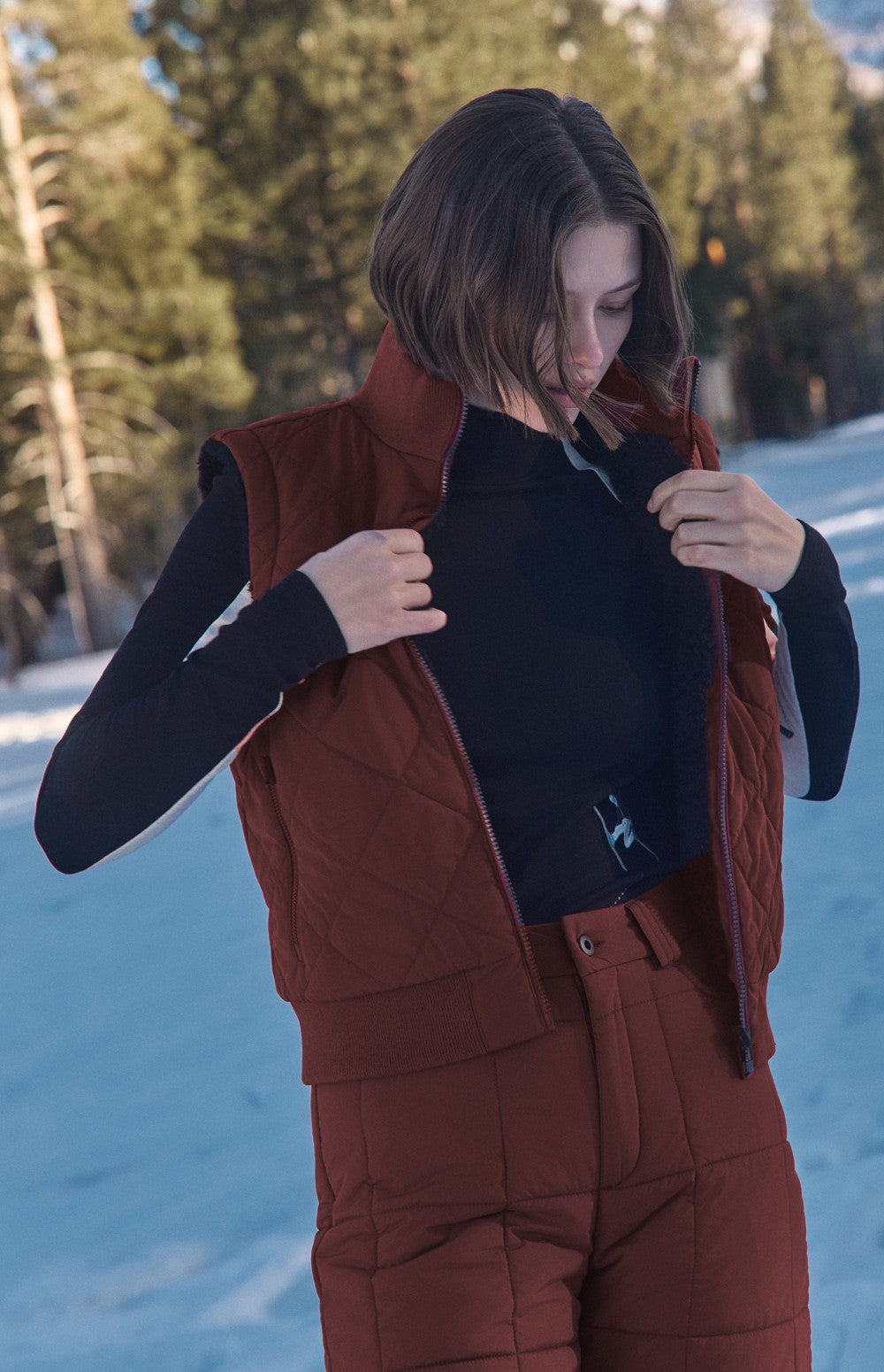 Atlas Quilted Reversible Vest, Russet | Alp N Rock Alp N Rock Womens Vest Atlas Quilted Reversible Vest | Russet