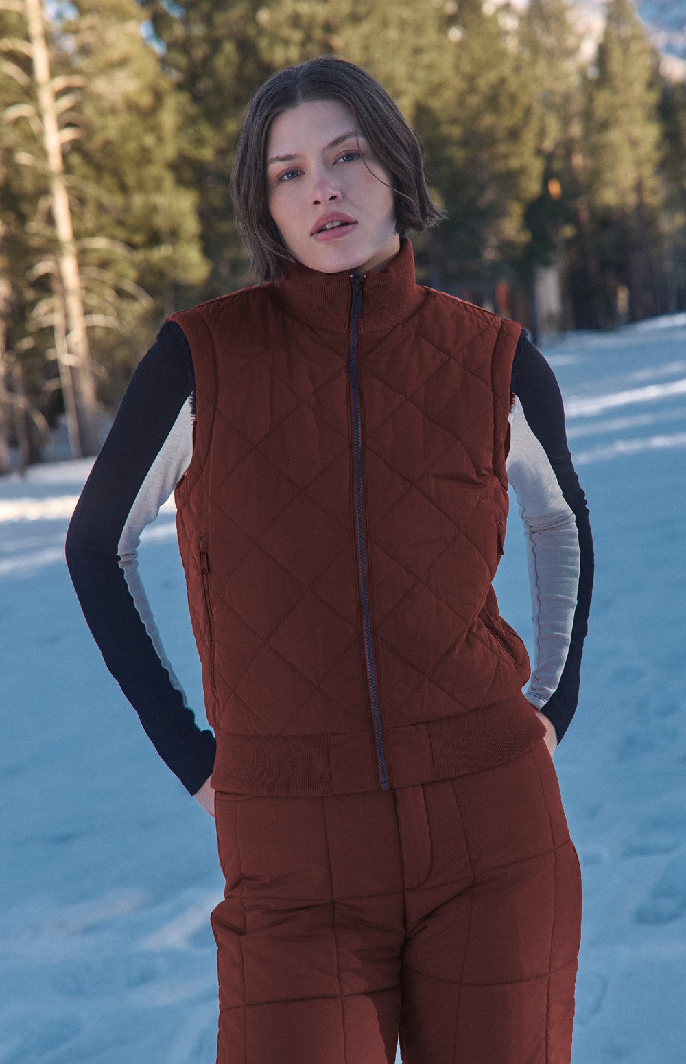 Atlas Quilted Reversible Vest, Russet | Alp N Rock Alp N Rock Womens Vest Atlas Quilted Reversible Vest | Russet