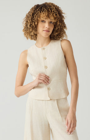 Edith Linen Vest Pumice