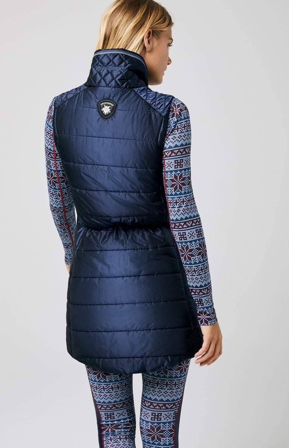 Katja Long Vest by Alp N Rock, Women's Dark Blue Long Puffer Vest