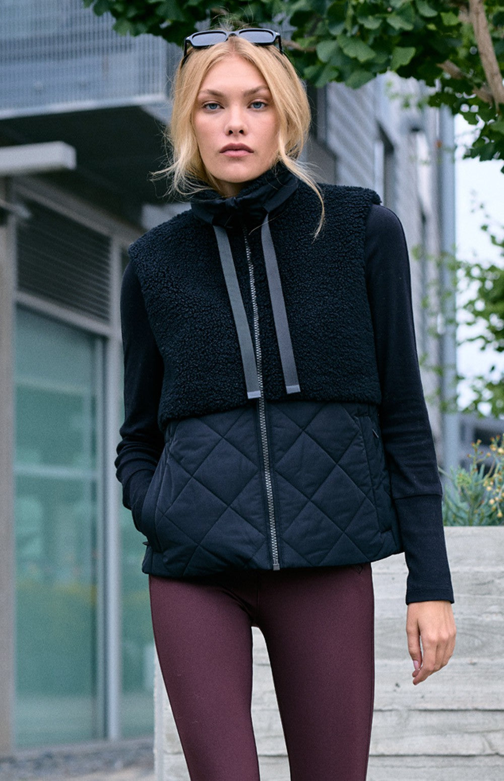 Alp N Rock Sage Zip Vest, black zip vest for women with a funnel neck