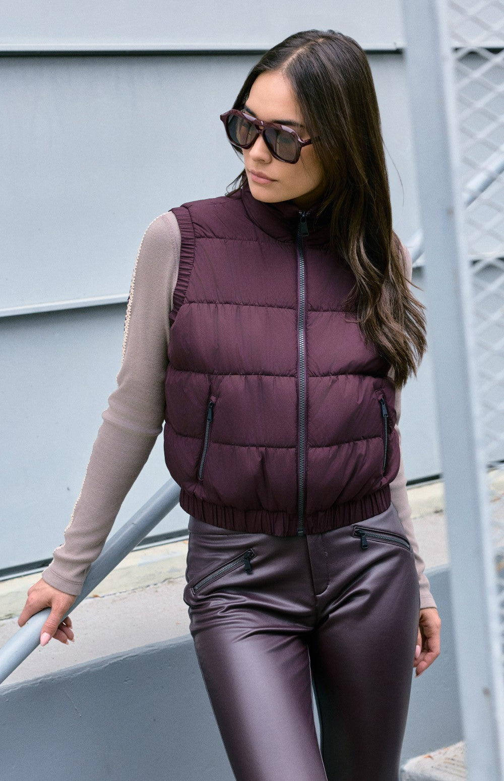 Alp N Rock Zenith Puffer Vest, dark red puffer vest for women