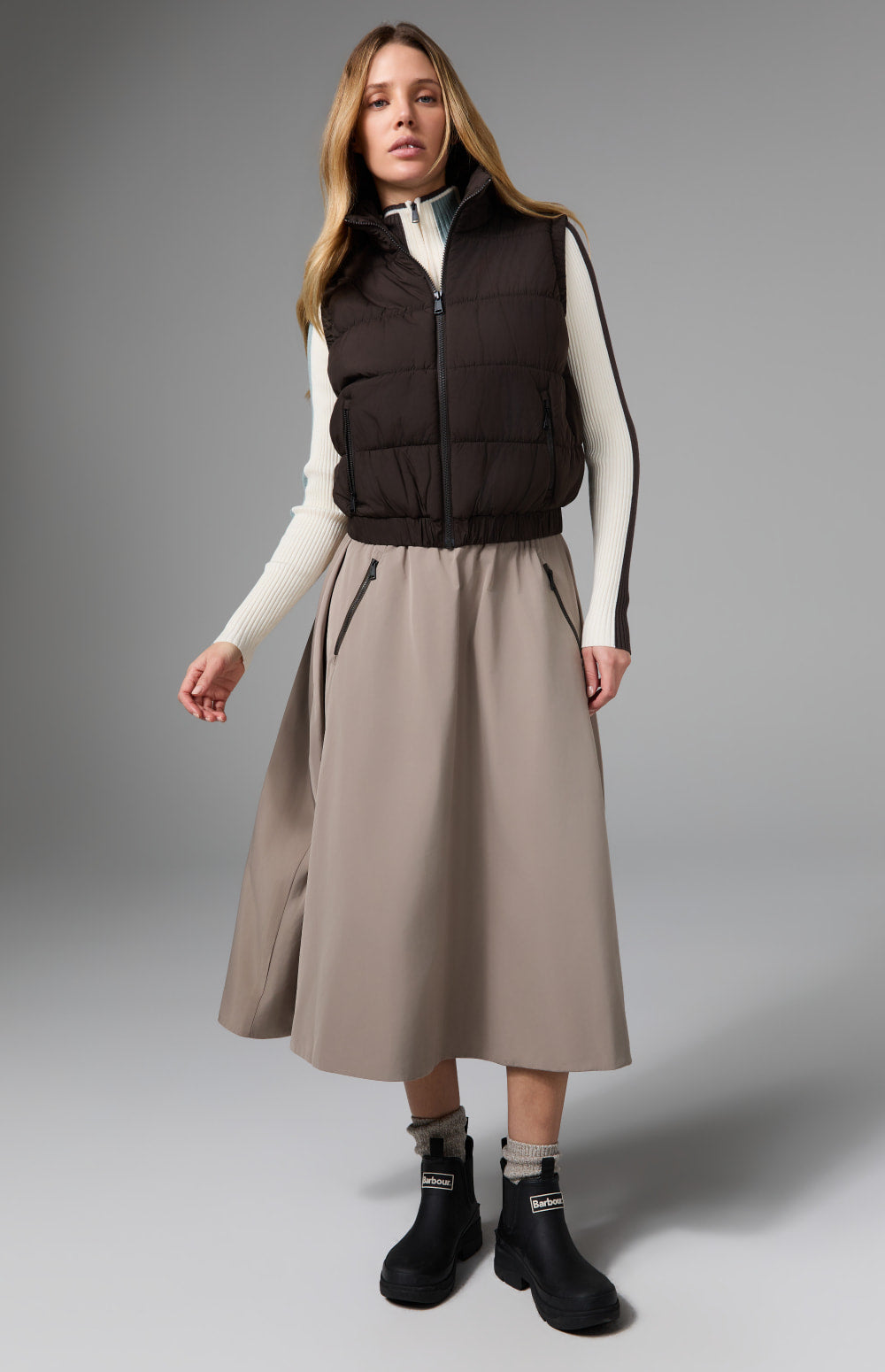 Alp N Rock Zenith Puffer Vest, dark brown puffer vest for women