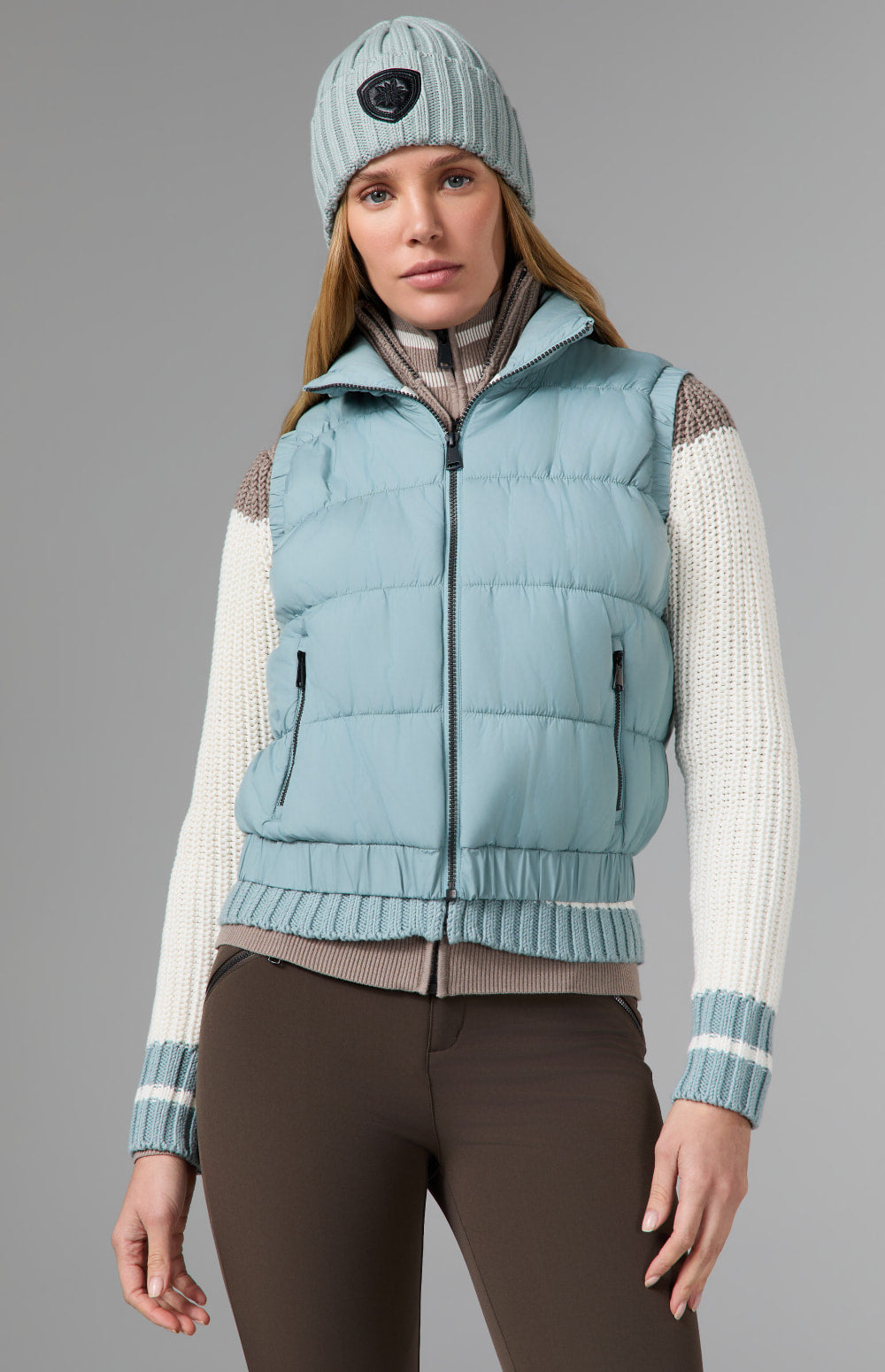 Alp N Rock Zenith Puffer Vest, light blue puffer vest for women