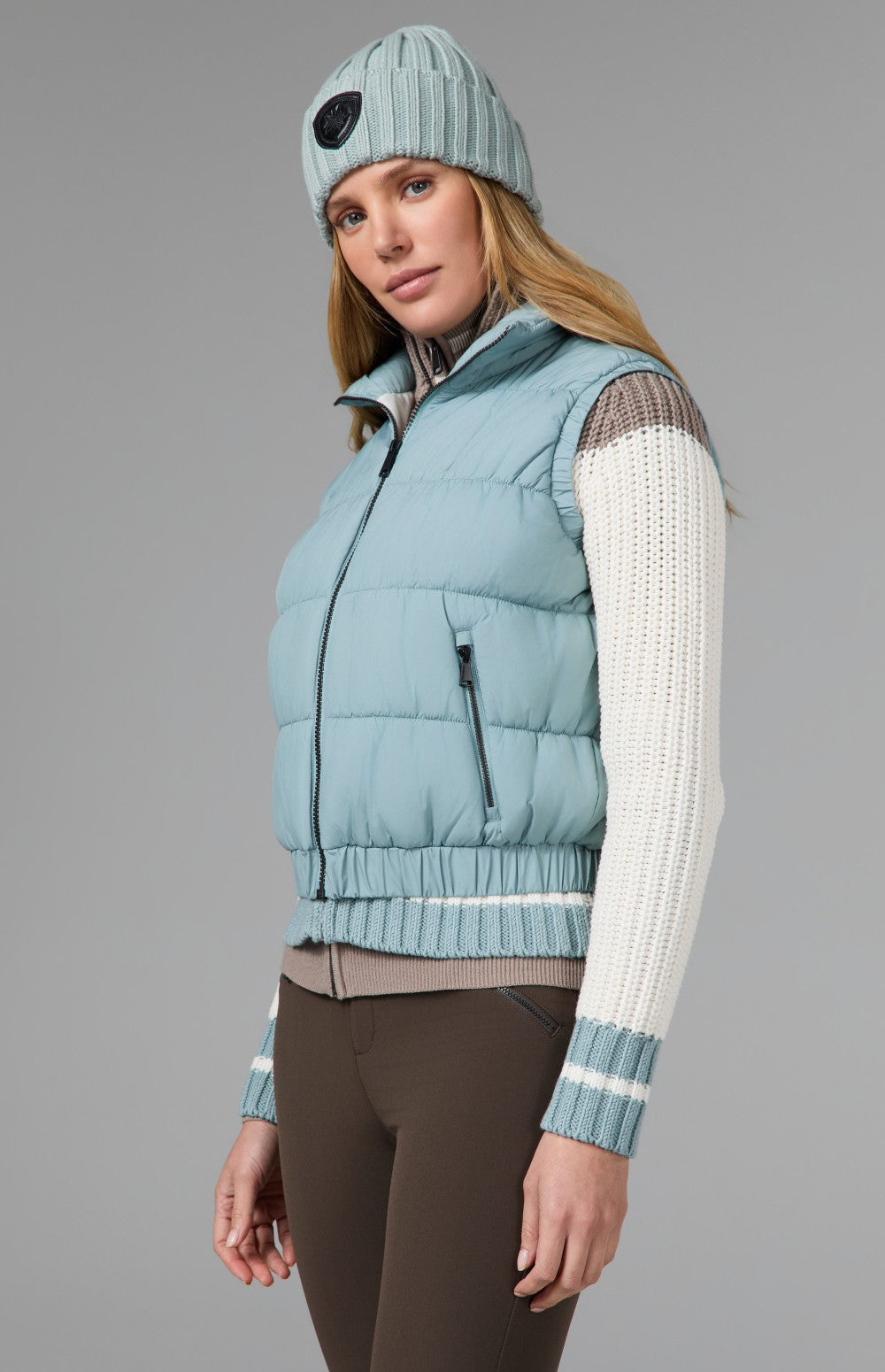 Alp N Rock Zenith Puffer Vest, light blue puffer vest for women