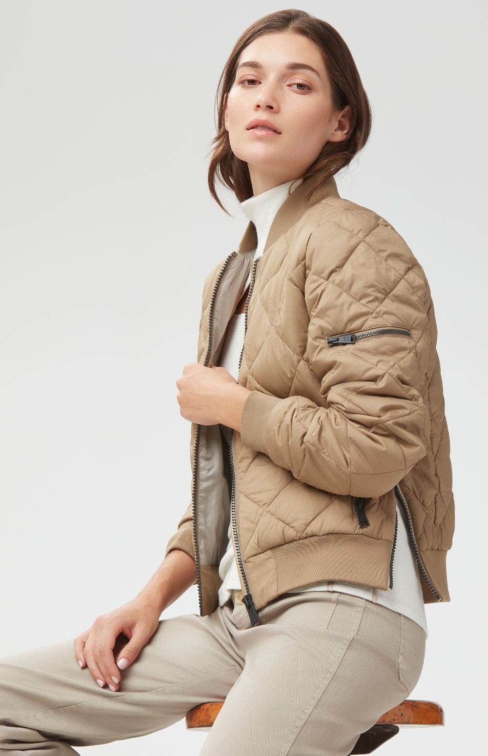 ANR Womens Jacket Metro II Bomber Jacket | Dark Khaki