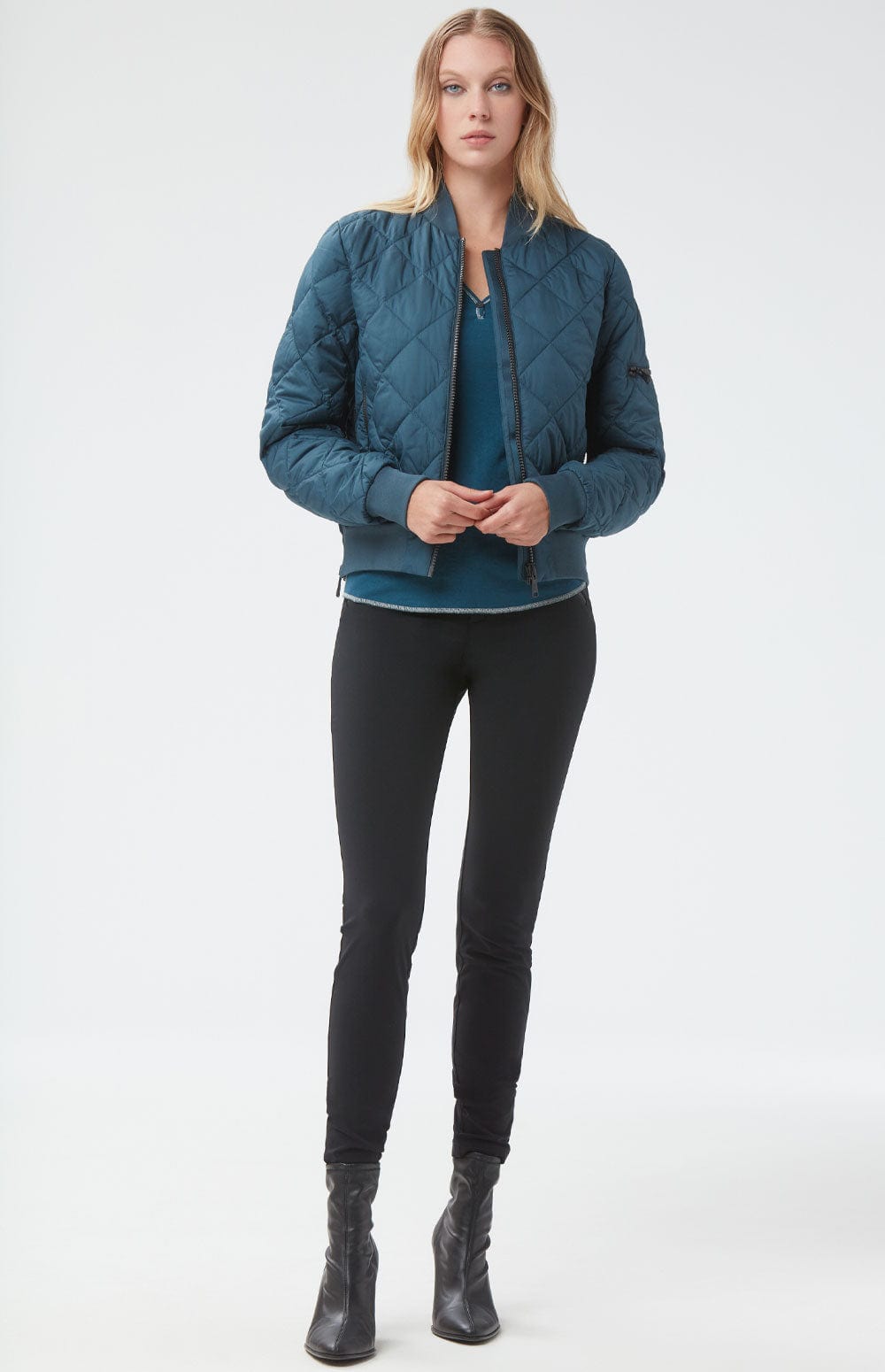 ANR Womens Jacket Metro II Bomber Jacket | Teal Blue