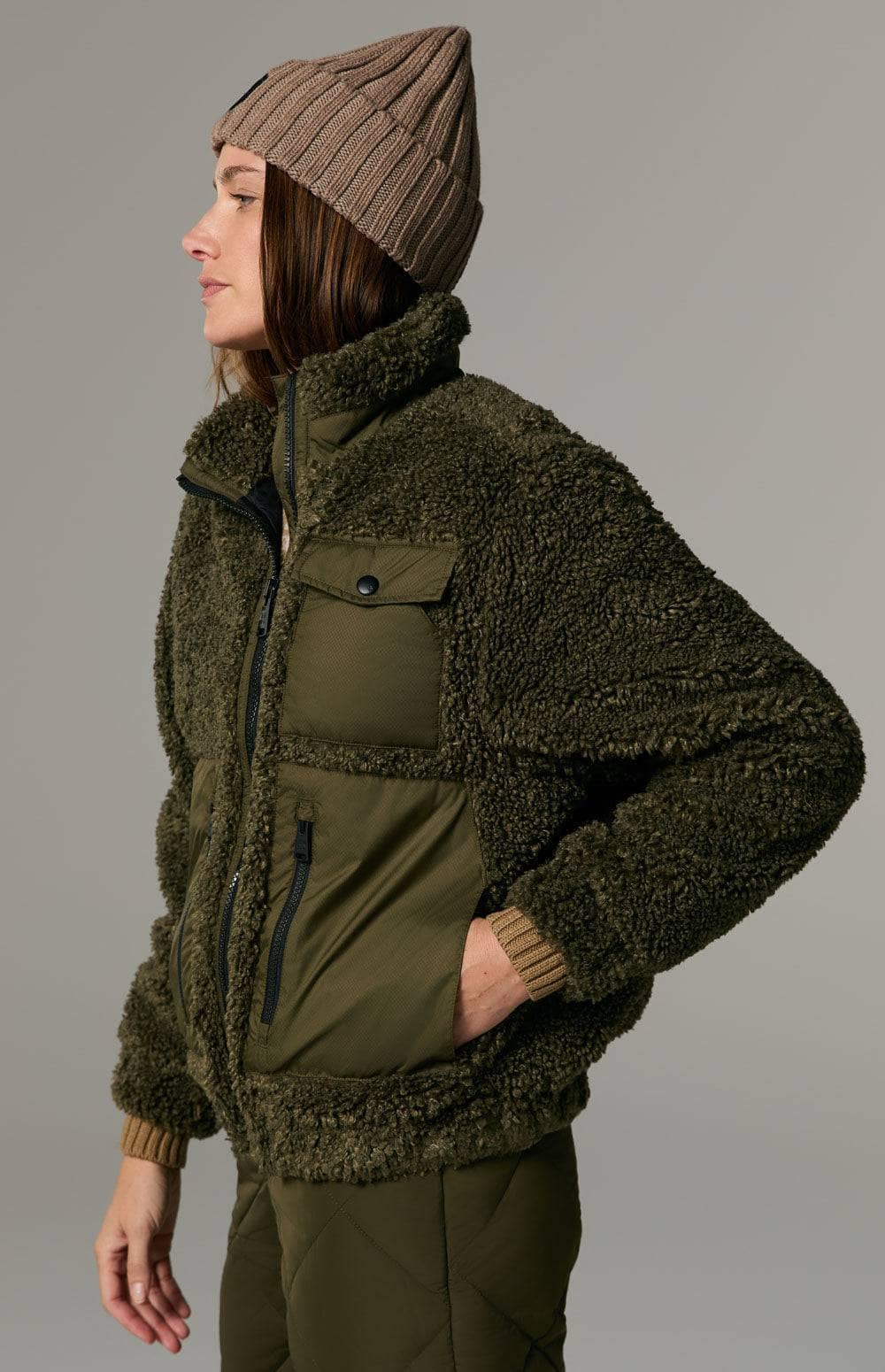 Noelle II Shearling Jacket | Dark Moss | ANR | Womens ANR Womens Jacket Noelle II Shearling Jacket | Dark Moss