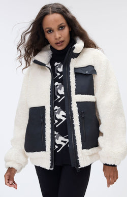 ANR Womens Jacket Noelle II Shearling Jacket | Ivory