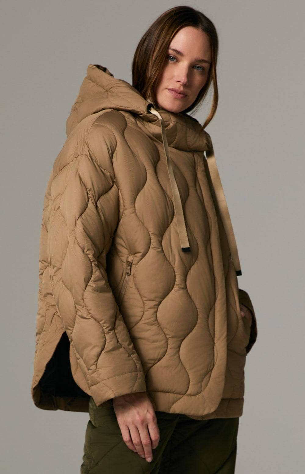 Nori Quilted Jacket by Alp N Rock, Women's Brown Quilted Jacket with Zip Front and Hood