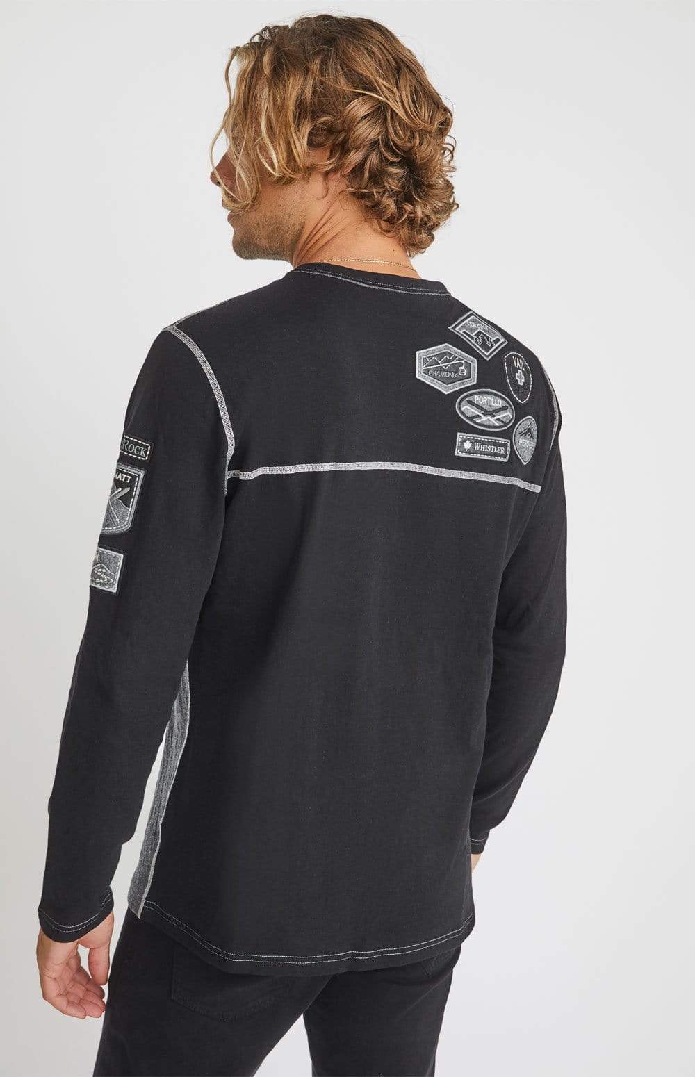 Alp-n-Rock Mens Crew Shirt Ski Patch Crew