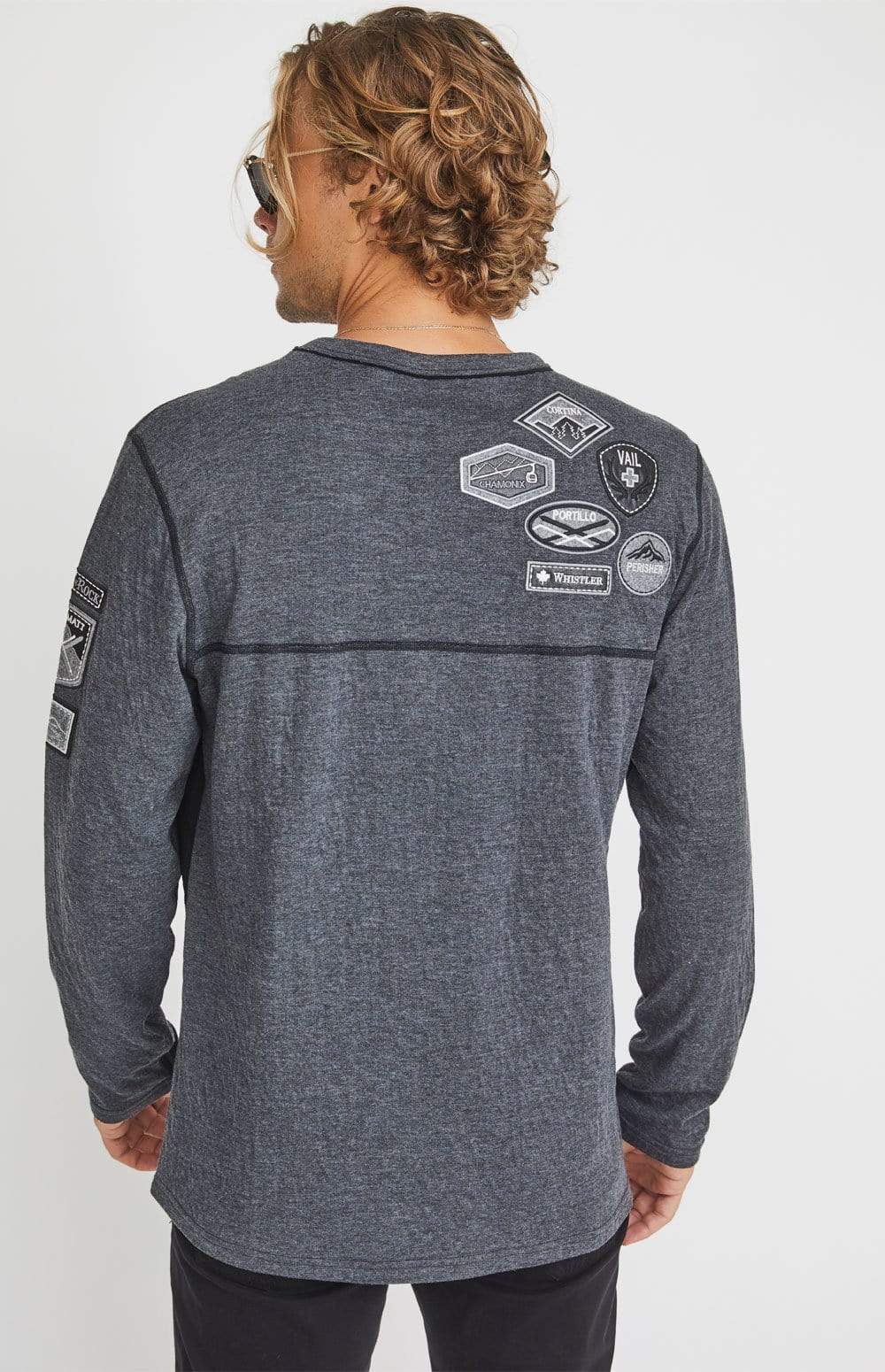 Alp-n-Rock Mens Crew Shirt Ski Patch Crew