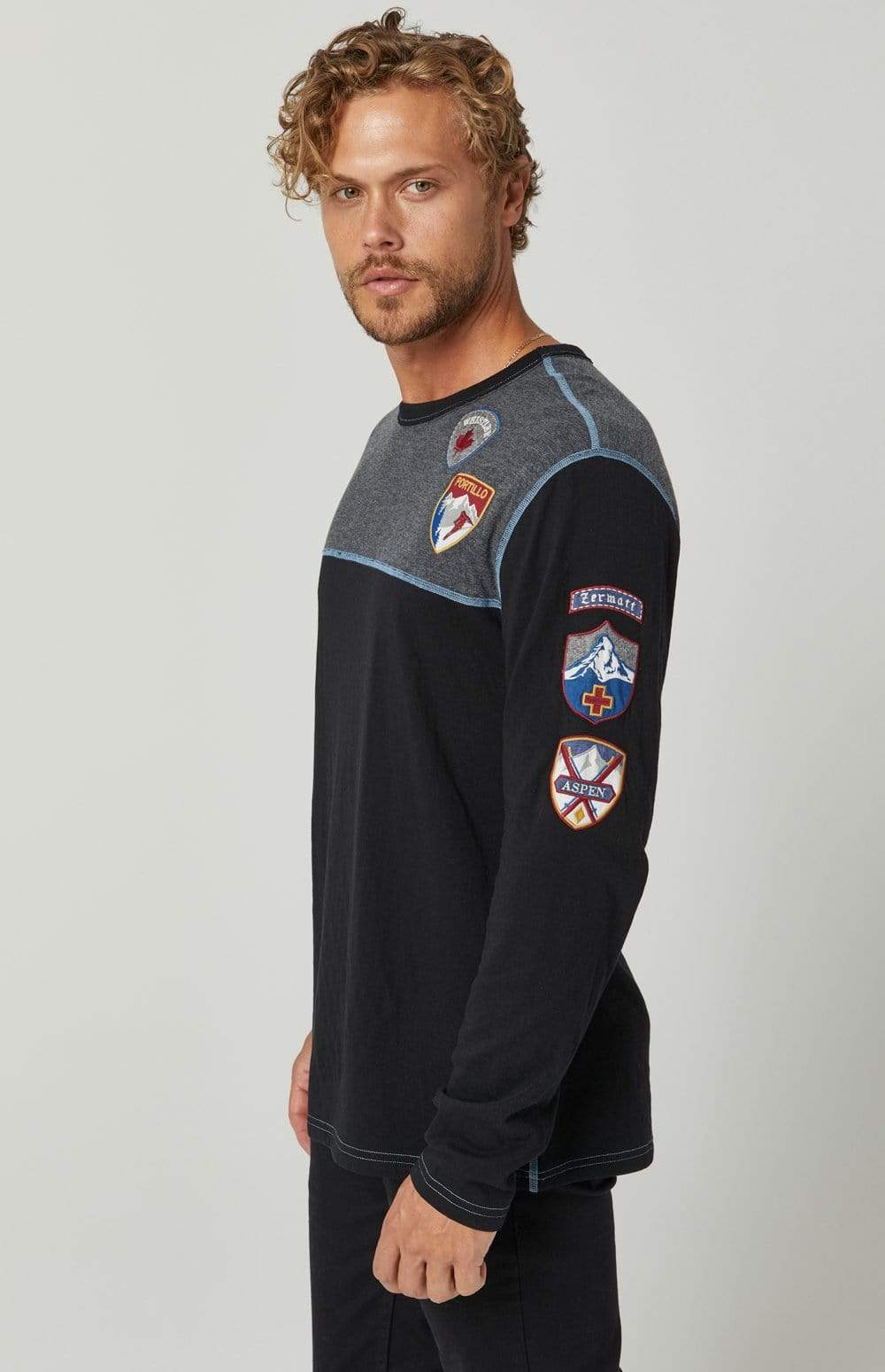 Alp-n-Rock Mens Crew Shirt Ski Patch Crew