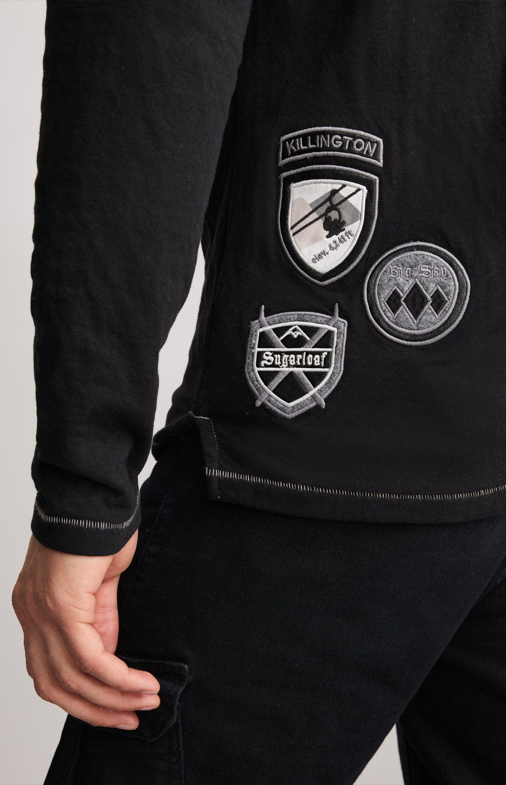Alp N Rock Mens Henley Shirt Ski The USA Men's Henley | Black