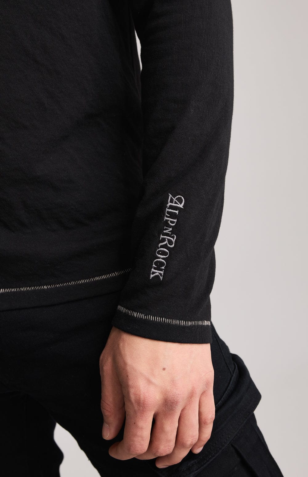 Alp N Rock Mens Henley Shirt Ski The USA Men's Henley | Black