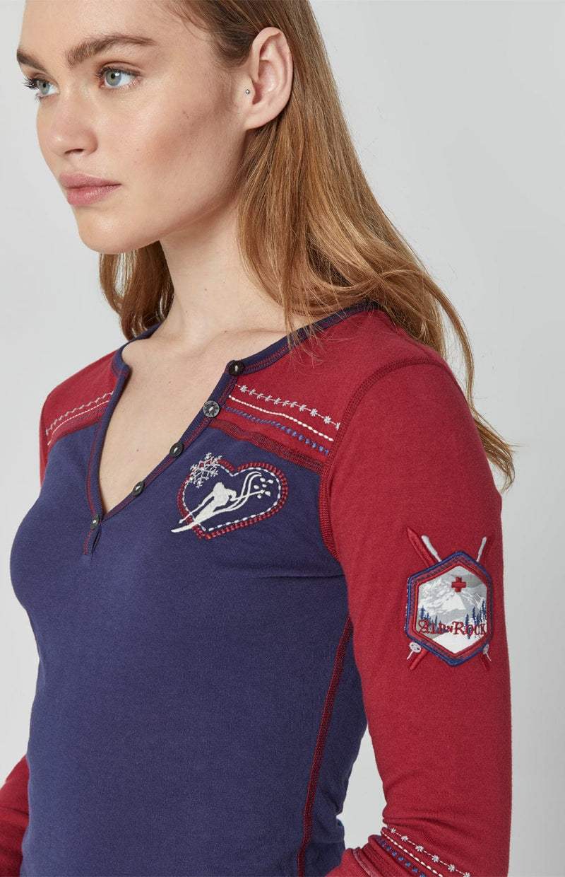Alp N Rock Womens Henley Shirt Corrin Henley | Navy