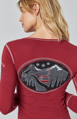 Alp N Rock Womens Henley Shirt Elia Henley | Deep Red