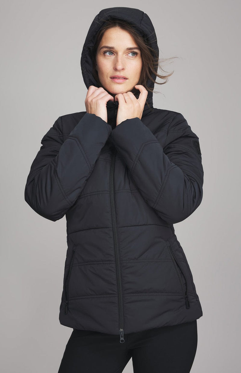 Duck Down Puffer Jacket Women's removeable hood & travel bag - Sub4