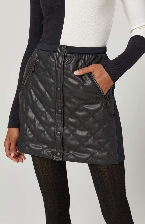 Kiko Quilted Skirt | Black Faux Leather