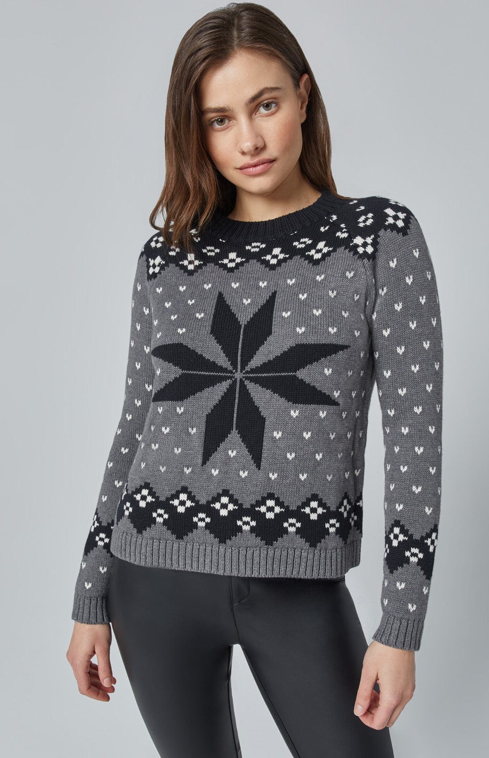 Alp N Rock Womens Sweater Greta Fair Isle Sweater | Heather Grey