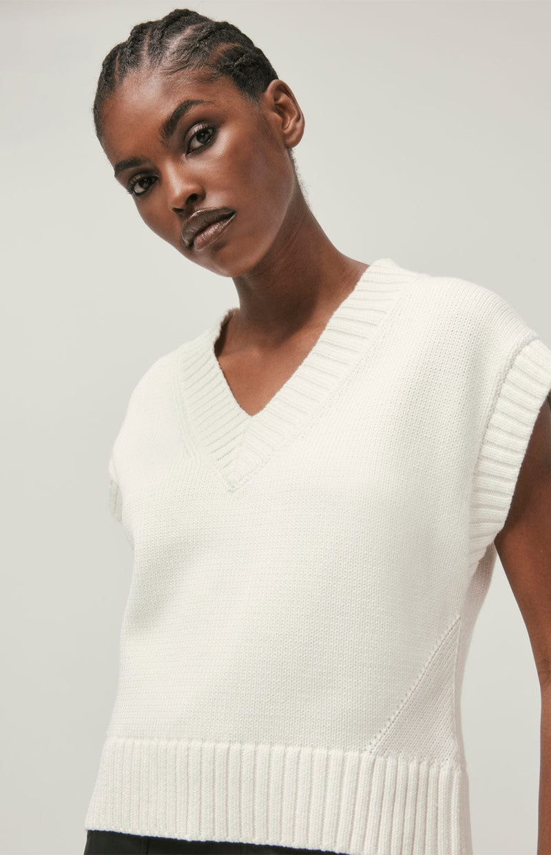 Patrice II V-Neck Sweater Vest | Ivory – Alp N Rock v neck vest womens