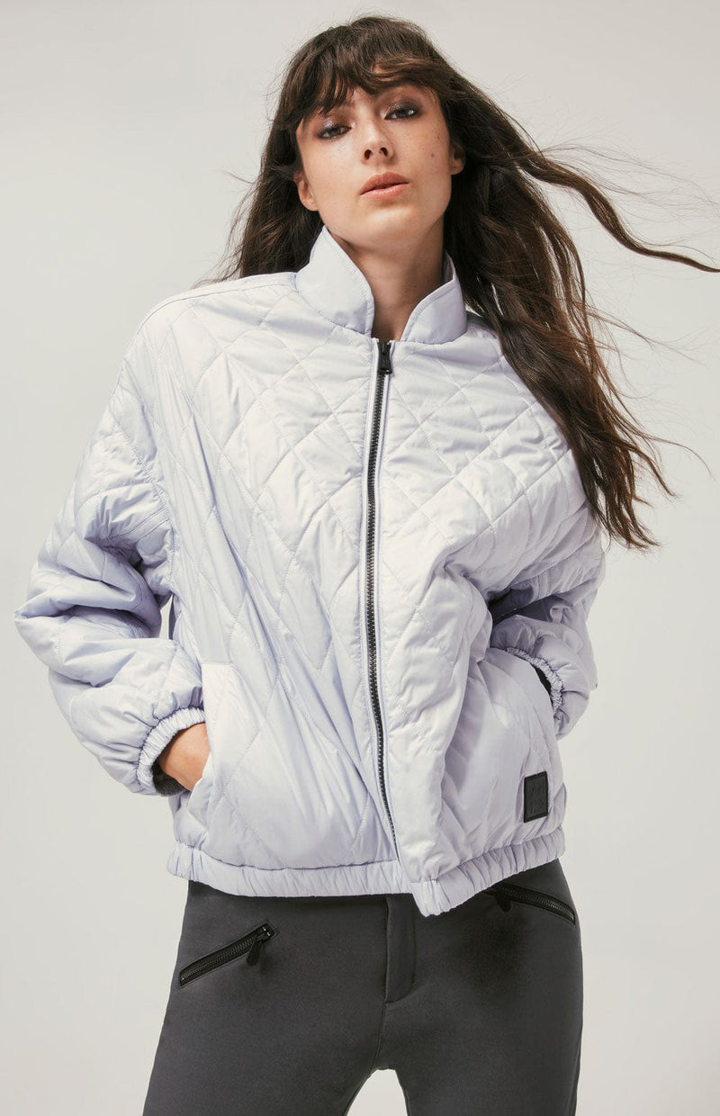 Cath Women's Cropped Reflective Puffer Jacket Grey / L