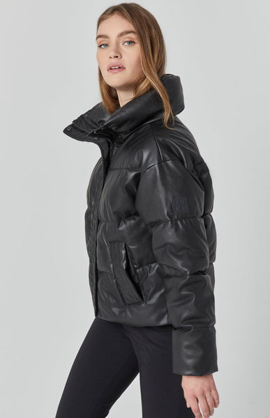 Peak Puffer II Jacket | Black Faux Leather – Alp N Rock