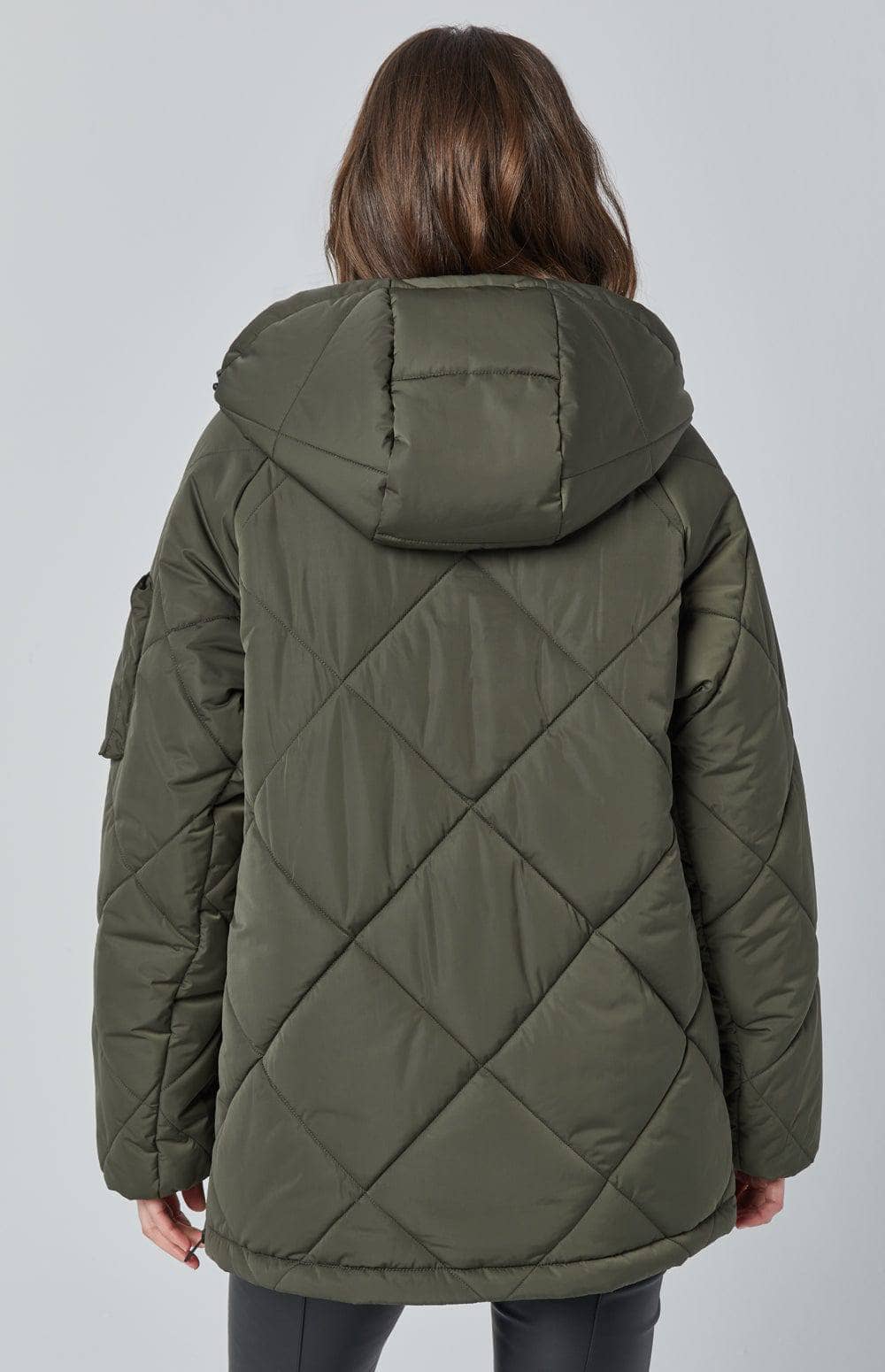 ANR Womens Jacket Yuki Quilted Pullover | Olive - Preloved