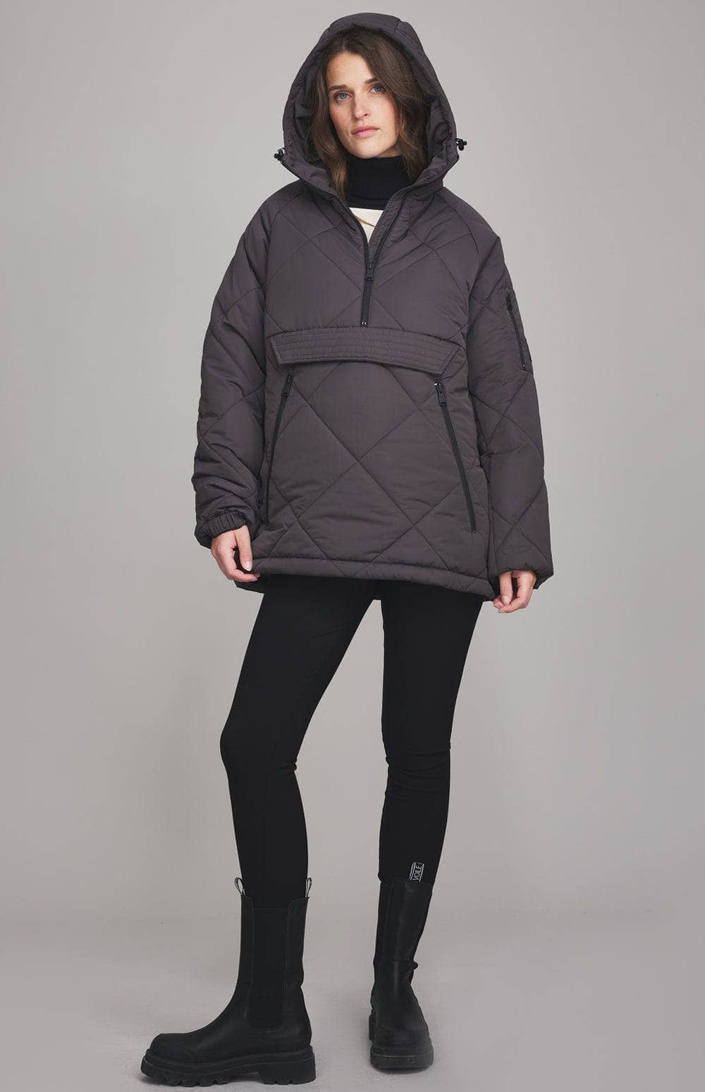 ANR Womens Jacket Yuki Quilted Pullover | Shale - Preloved