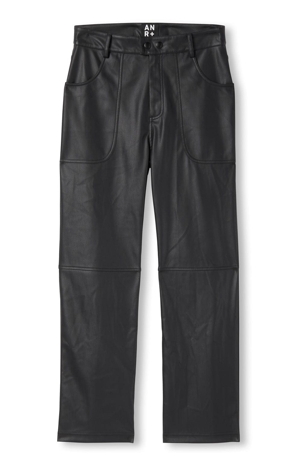 Kennidy Ankle Pant by Alp N Rock, Women's Black Faux Leather Pant, Straight Leg With Front Pockets