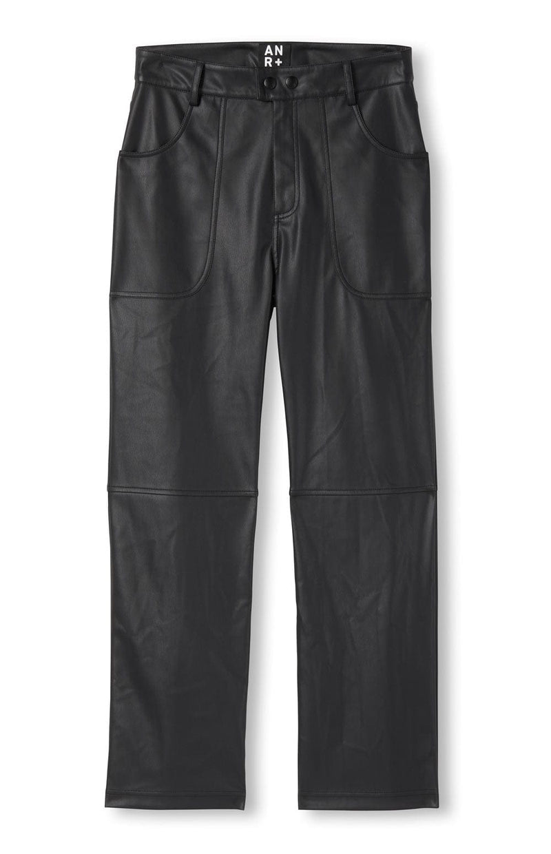 ANR Womens Pant Kennidy Ankle Pant | Black Faux Leather