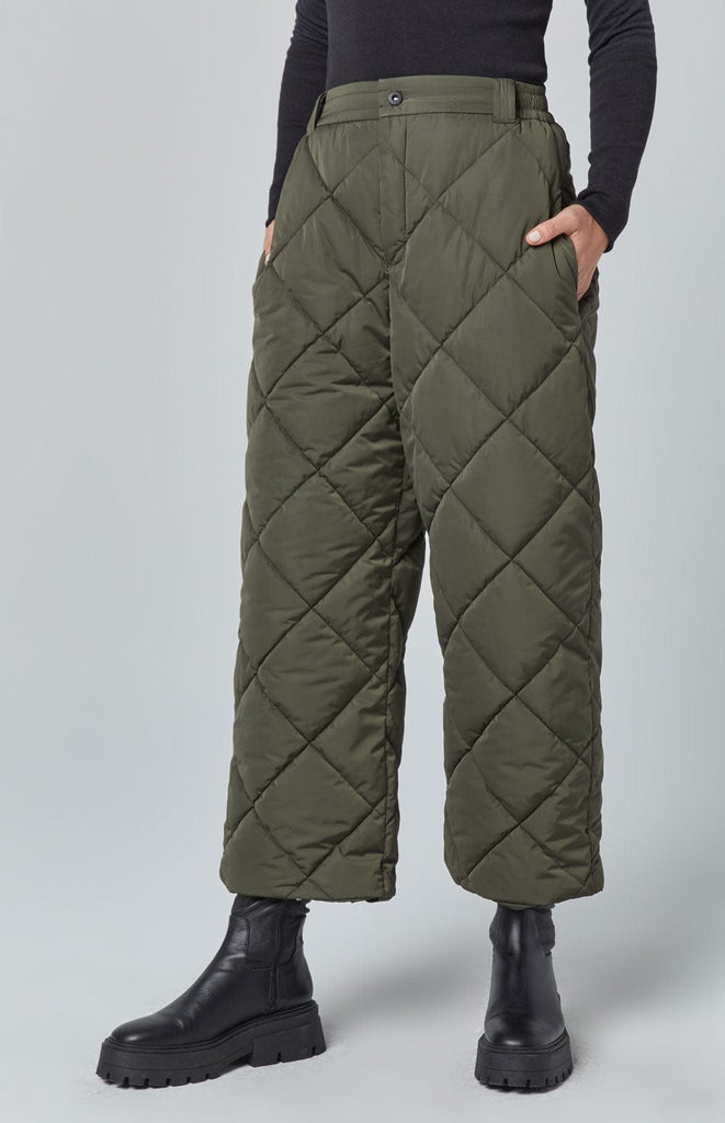 Olive Quilted Tucked Hem Pant | Boutique Elise | Shannon