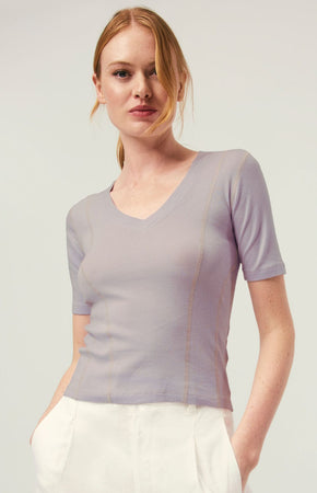 Nyla V Neck Top Wisteria