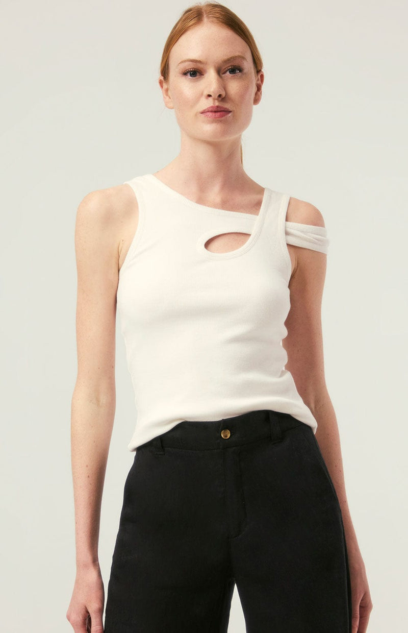 ANR Womens Sleeveless Shirt Elisa Top | Off White