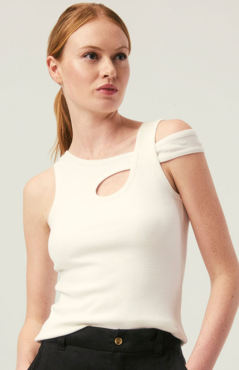 ANR Womens Sleeveless Shirt Elisa Top | Off White