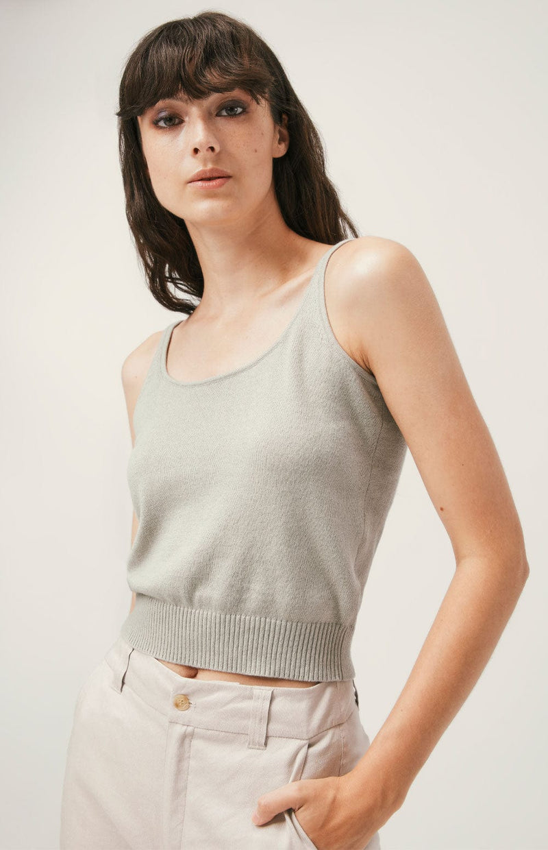 ANR Womens Sleeveless Shirt Gia Tank Top Sweater | Celadon