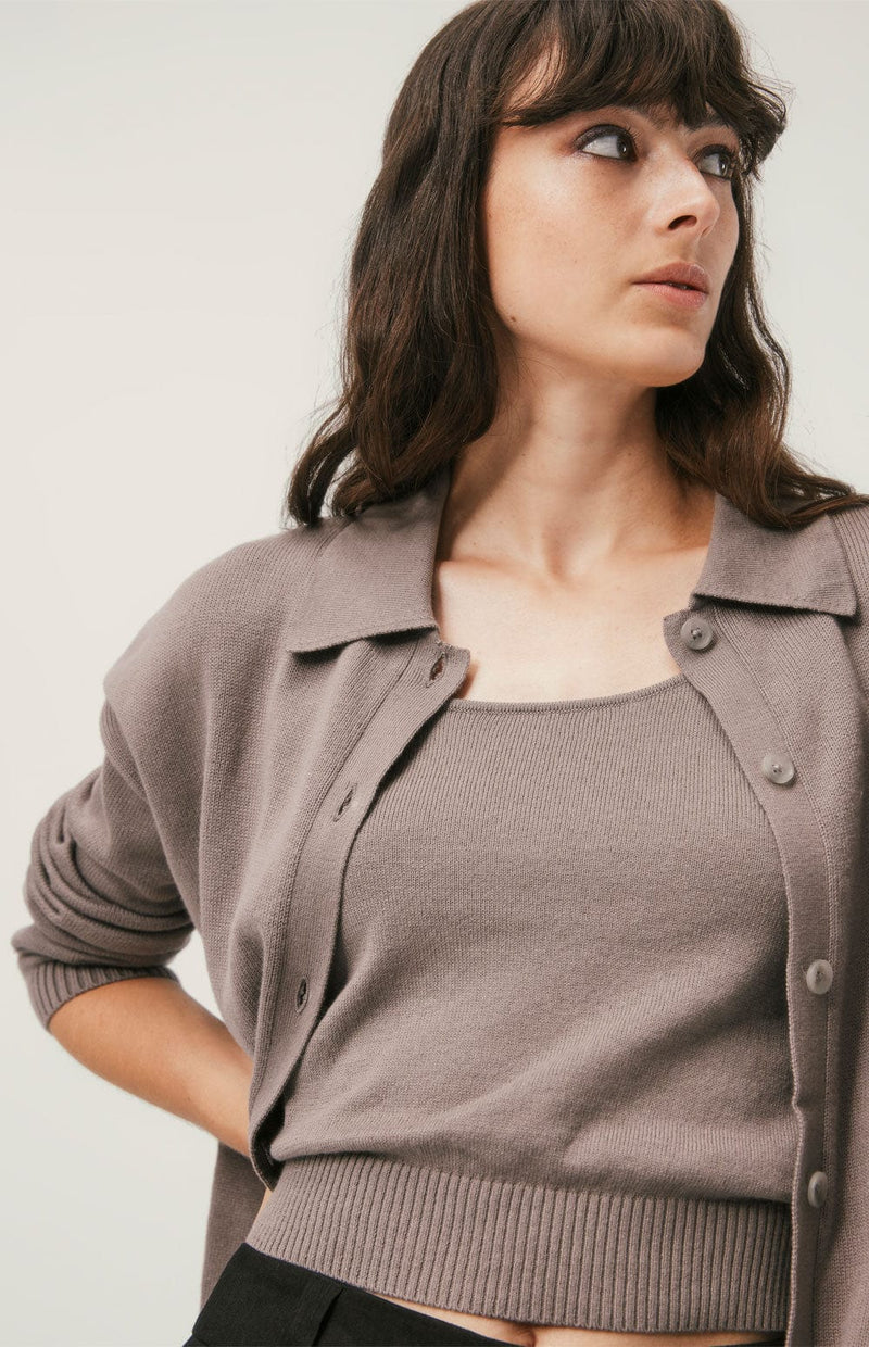 ANR Womens Sleeveless Shirt Gia Tank Top Sweater | Pebble