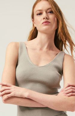 ANR Womens Sleeveless Shirt Maryam Ii Tank Top Sweater | Celadon