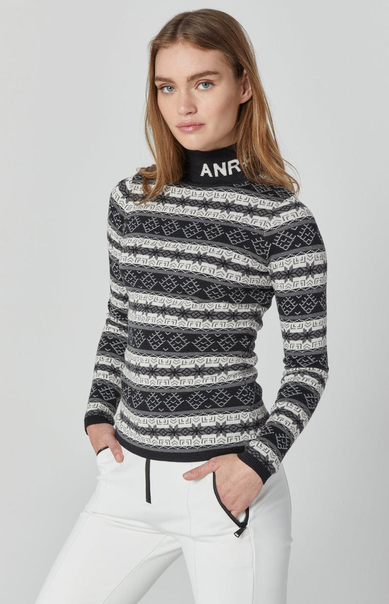 ANR Womens Sweater Alvina Mock Neck Sweater | Black