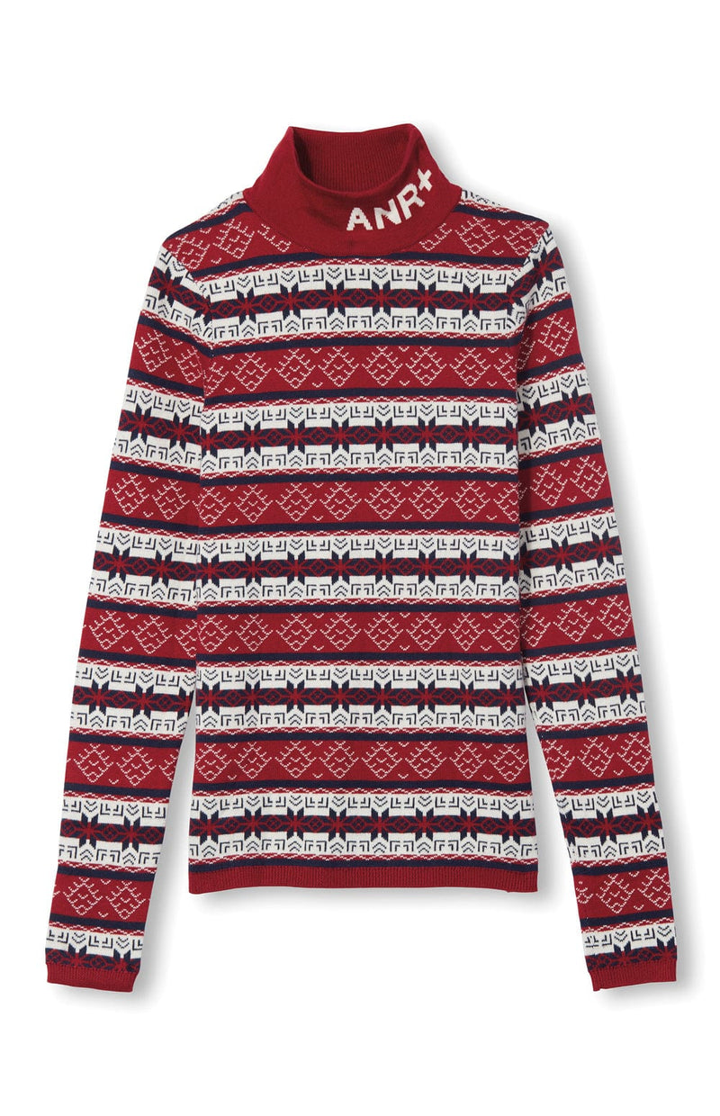 ANR Womens Sweater Alvina Mock Neck Sweater | Deep Red