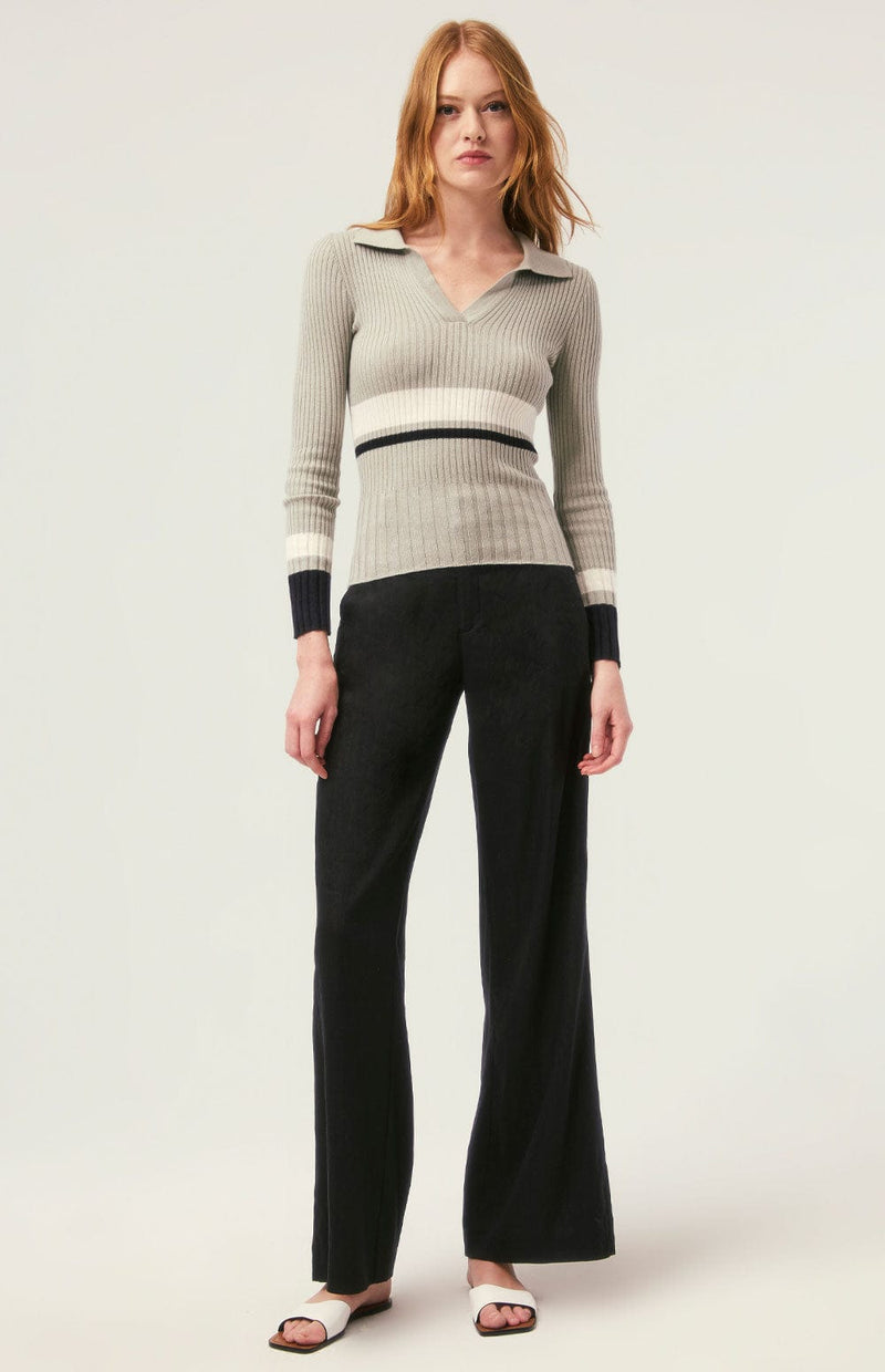 ANR Womens Sweater Ava Polo Sweater | Celadon