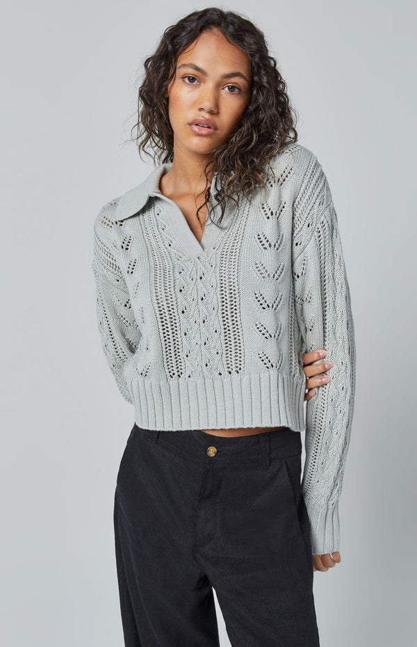 ANR Womens Sweater Karin Polo Sweater | Italian Sage