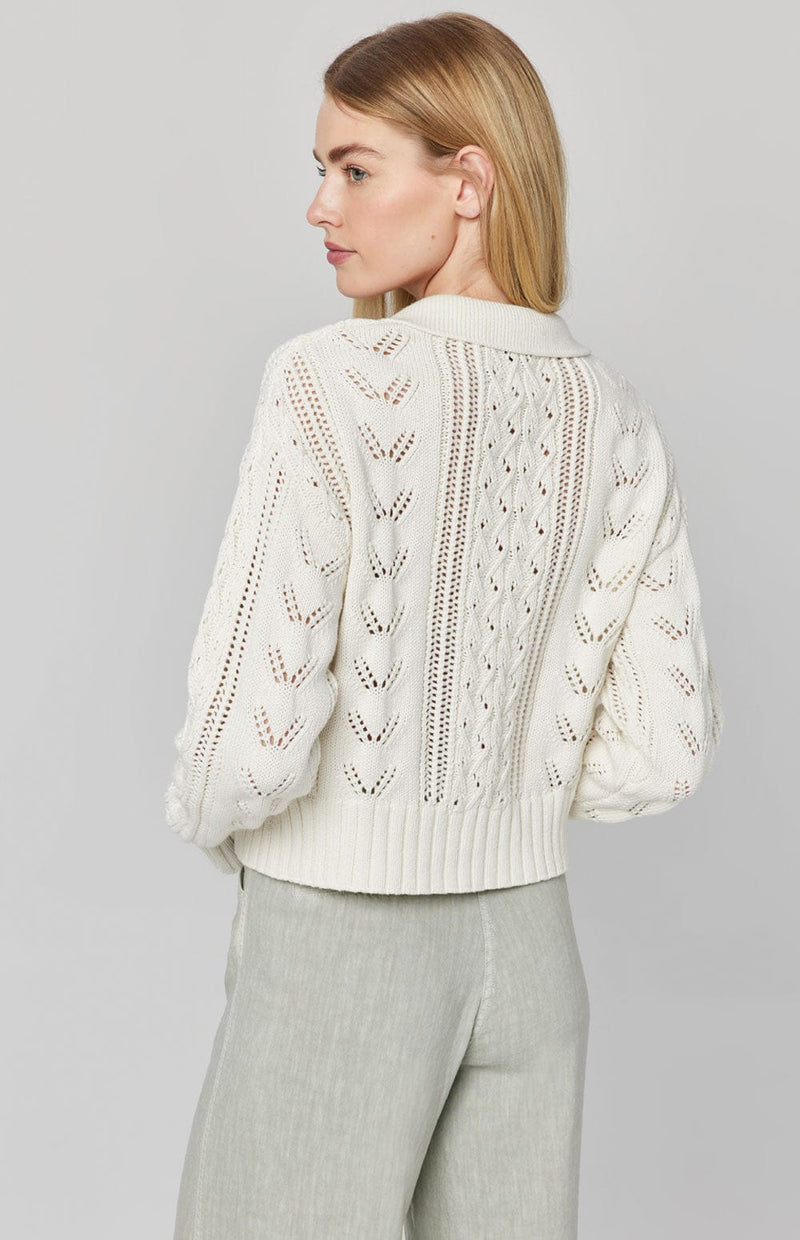 ANR Womens Sweater Karin Polo Sweater | Ivory