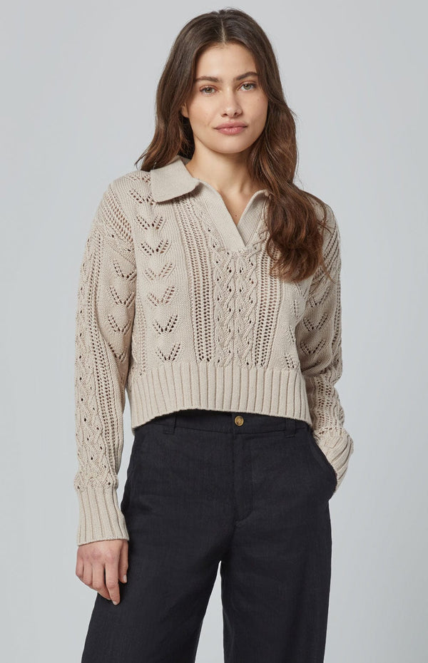 ANR Womens Sweater Karin Polo Sweater | Silver Grey