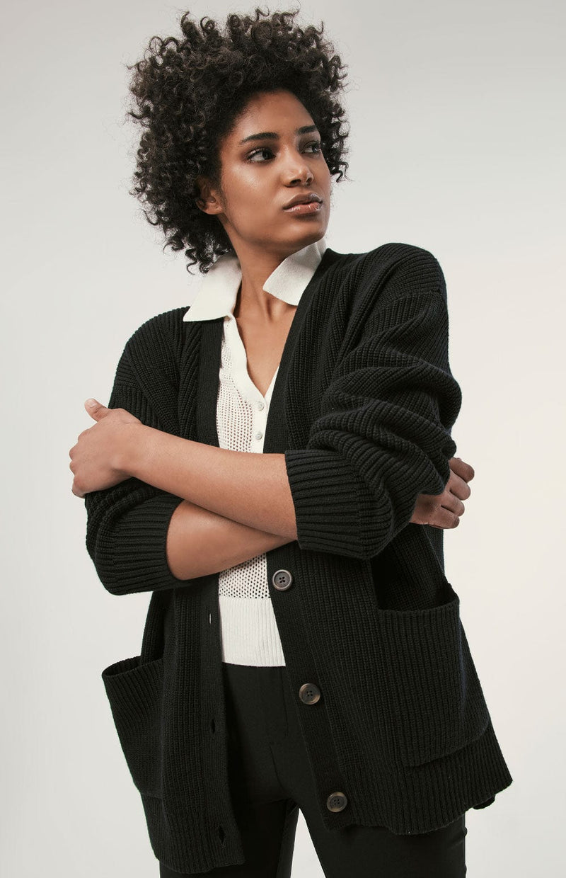 ANR Womens Sweater Sam Cardigan | Black